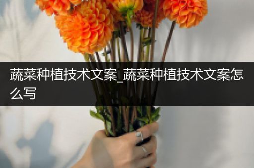 蔬菜种植技术文案_蔬菜种植技术文案怎么写