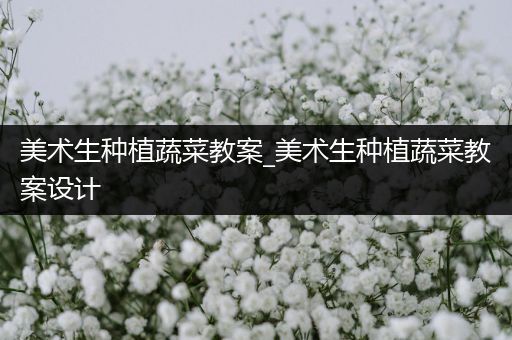 美术生种植蔬菜教案_美术生种植蔬菜教案设计